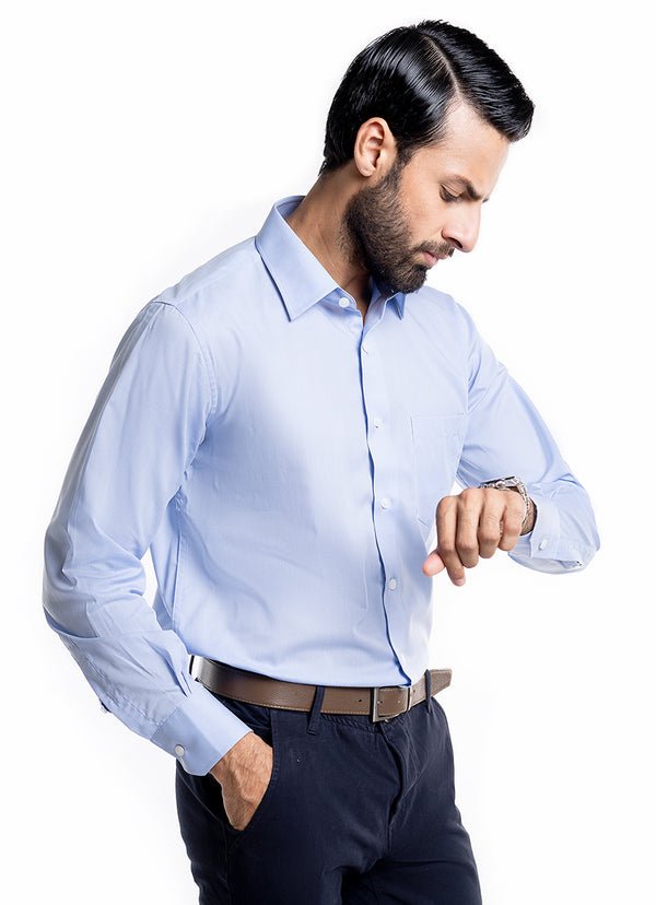 Textured Blue Charlie Formal Shirt