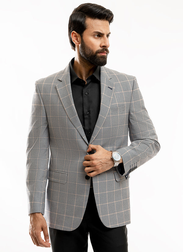 Broad Checks-Blue, Hi-End Poly Viscose, Classic Blazer