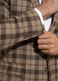 Broad Checks-Tan Brown, Worsted Tweed, Wool Rich, Classic Blazer