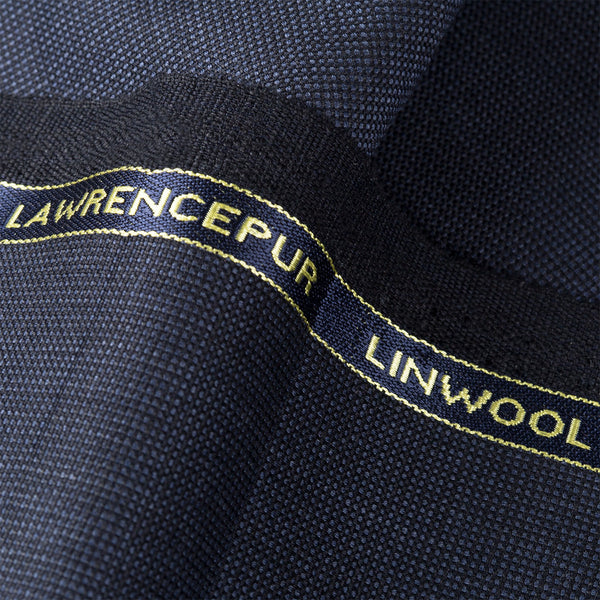 Plain Midnight Blue Linwool Jacketing Fabric"