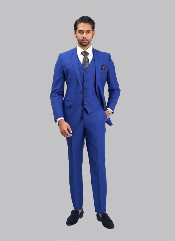 Royal Blue Plain 3-Piece Suit