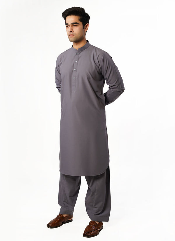 Dove Grey Plain Delta Wash N Wear Shalwar Kameez Suit