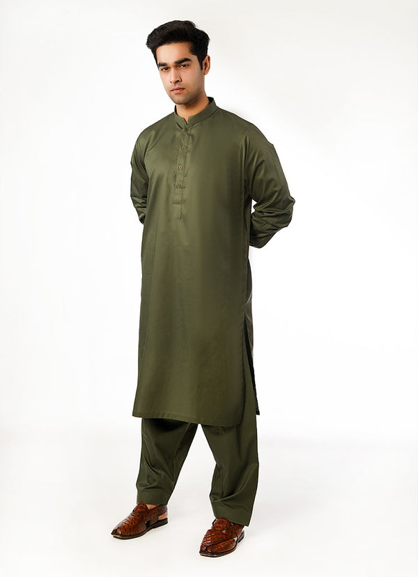 Plain Light Green Hi-End Egyptian Cotton Shalwar Kameez