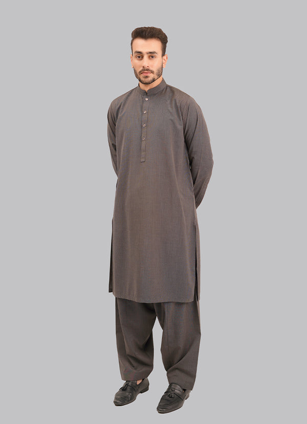 Shalwar Kameez - Kashghar Grey Textured