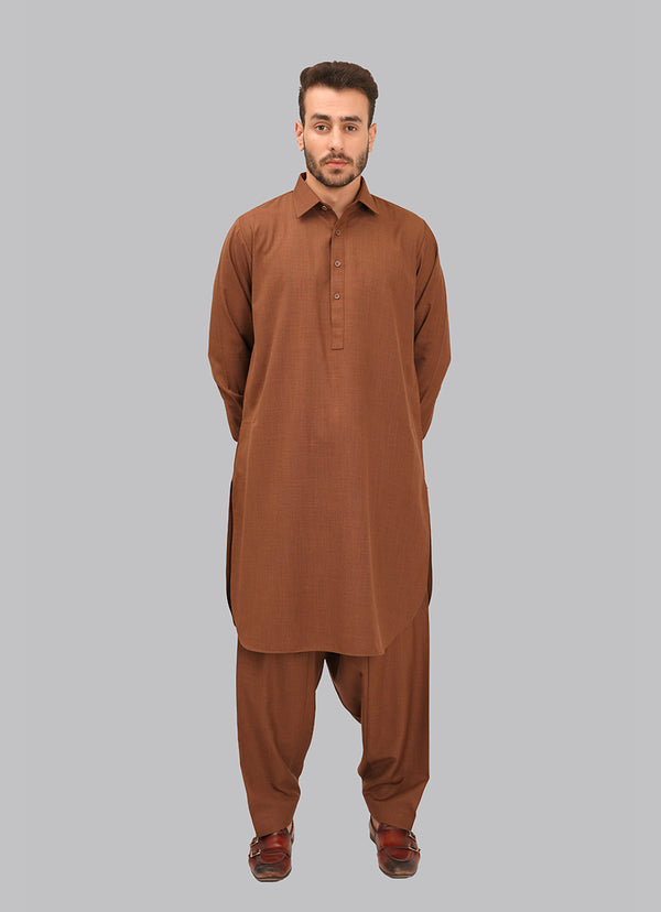 Shalwar Kameez - Zhob Brown Plain