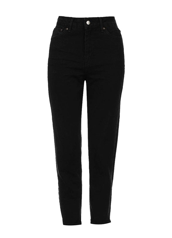 Women's Plain Black Slim Fit Stretch Jeans"