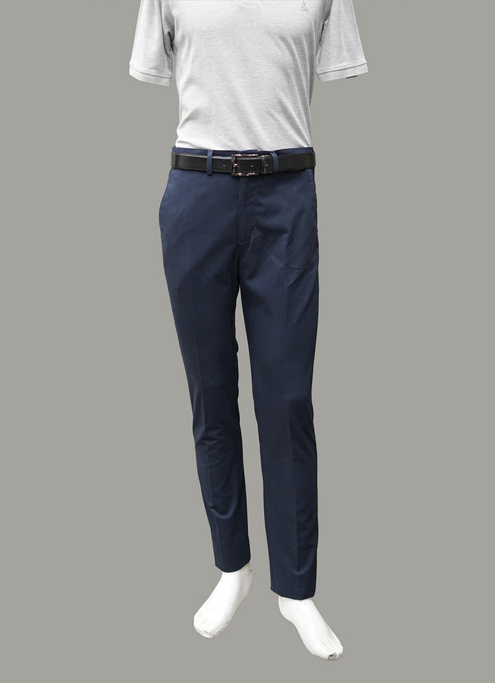Navy Blue Wrinkle-Free Trousers - Best for Office & Travel