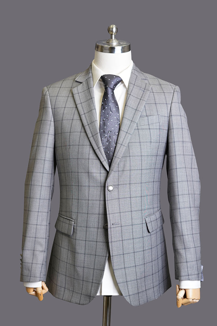 Tropical Grey Checks Blazer - Premium men's wear
