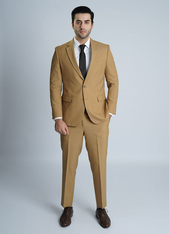 "Men's Camel Wool Suit - Tropical Classic Collection"