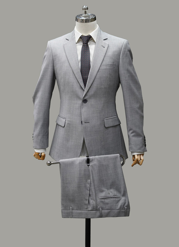 Grey Plain Tropical Exclusive 2-Piece Suit