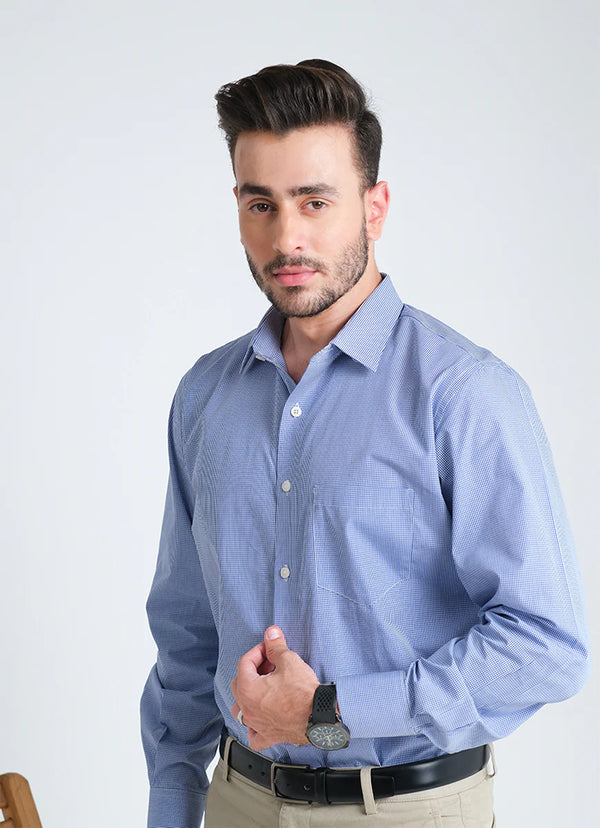 Shirt - Bravo Sky Blue Dobby Textured