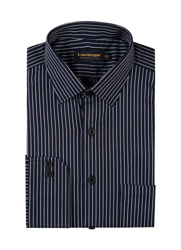 Supernova Navy Blue Stripes Formal Shirt