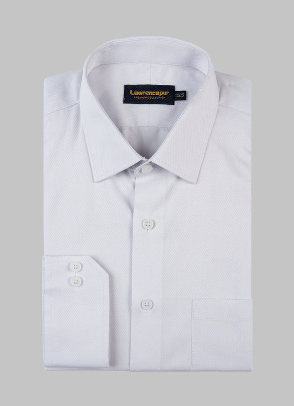 Supernova White Self Diamond Textured Formal Shirt