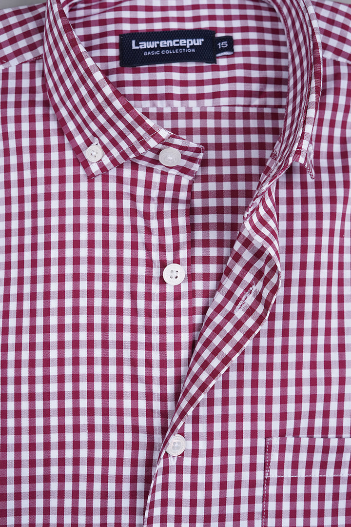 Red Plaid Shirt Front View – Stylish & Trendy