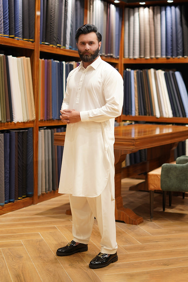 Shalwar Kameez - Kunhaar White Plain