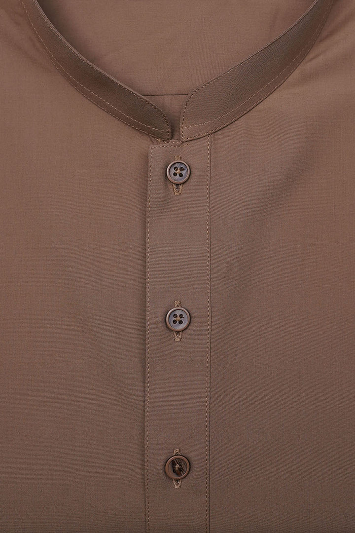 Back view of light brown poly viscose shalwar kameez for men-2260-22107-040-0-005