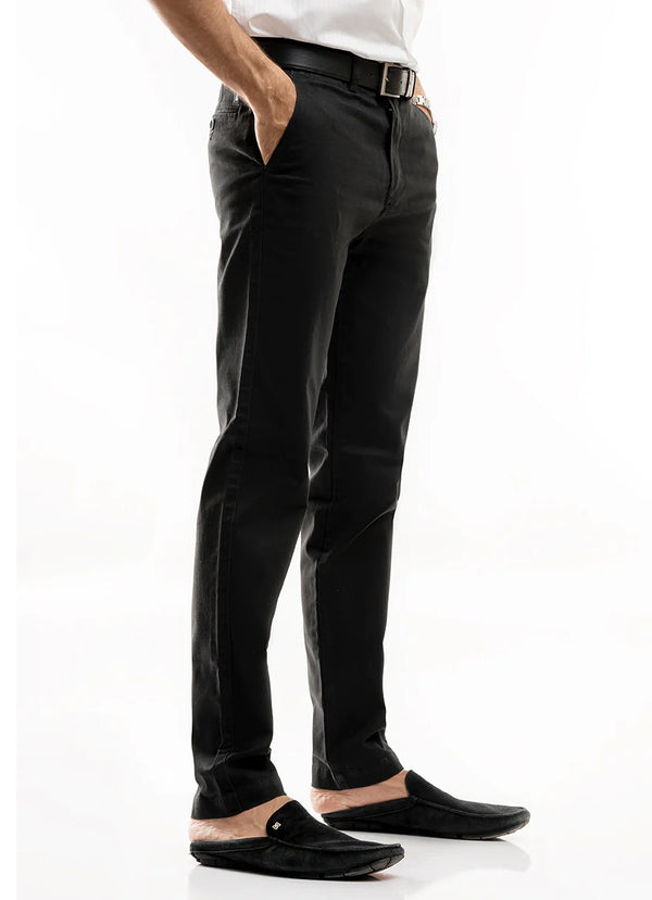 Casual Trouser - Black Lycra Cotton