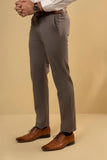 Plain-Grey, Lycra Cotton, Chino Stretch, Casual Trouser