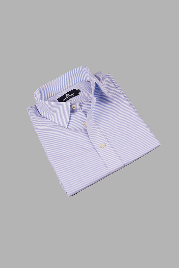 Ocean Blue Striped Casual Shirt by Lawrencepur