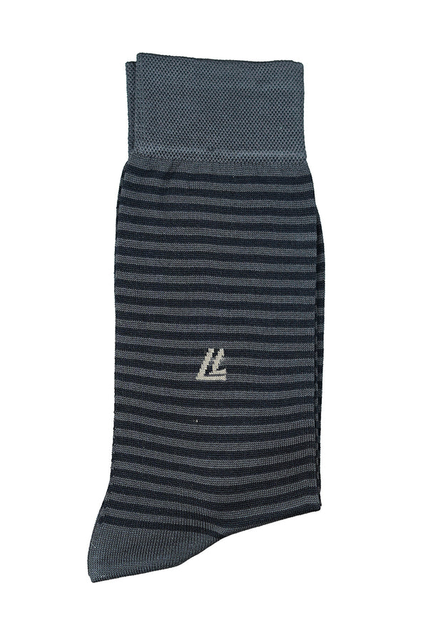 Men's Light Brown Striped Cotton Socks - Trendy & Comfortable