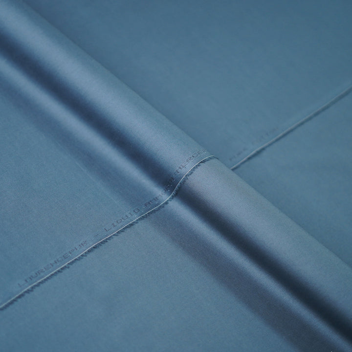Greenish-blue mercerized cotton fabric - folded - SKU 1070-30122-060-0-001