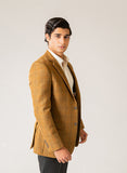 Windowpane Checks, Golden Brown, Worsted Tweed, Wool Rich, Classic Blazer