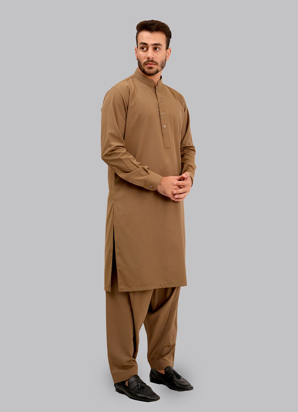 Shalwar Kameez - Zhob Brown Plain