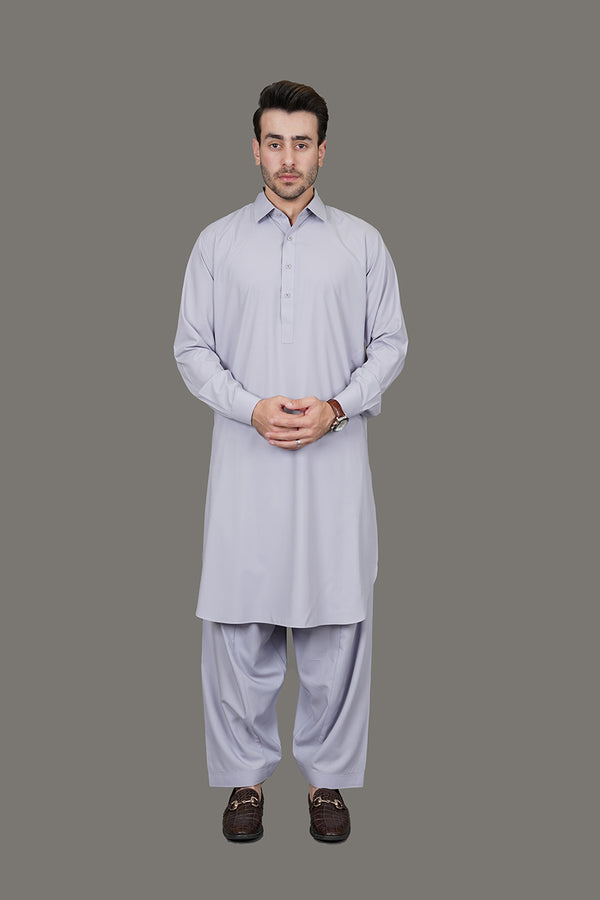 Bluish Grey Plain Delta Wash N Wear Shalwar Kameez