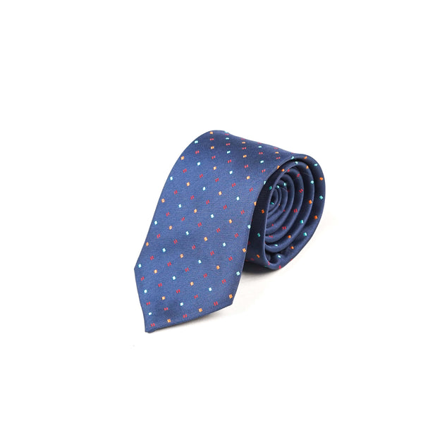 Navy Blue Textured Silk Rich Tie