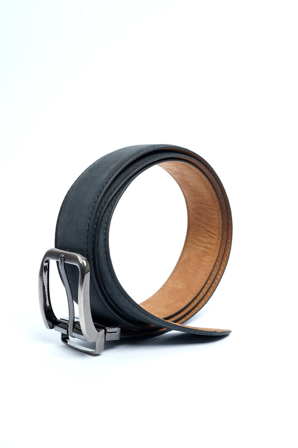 Double-Sided Leather Belt –  Black & Camel Brown Reversible