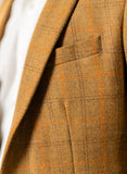 Windowpane Checks, Golden Brown, Worsted Tweed, Wool Rich, Classic Blazer