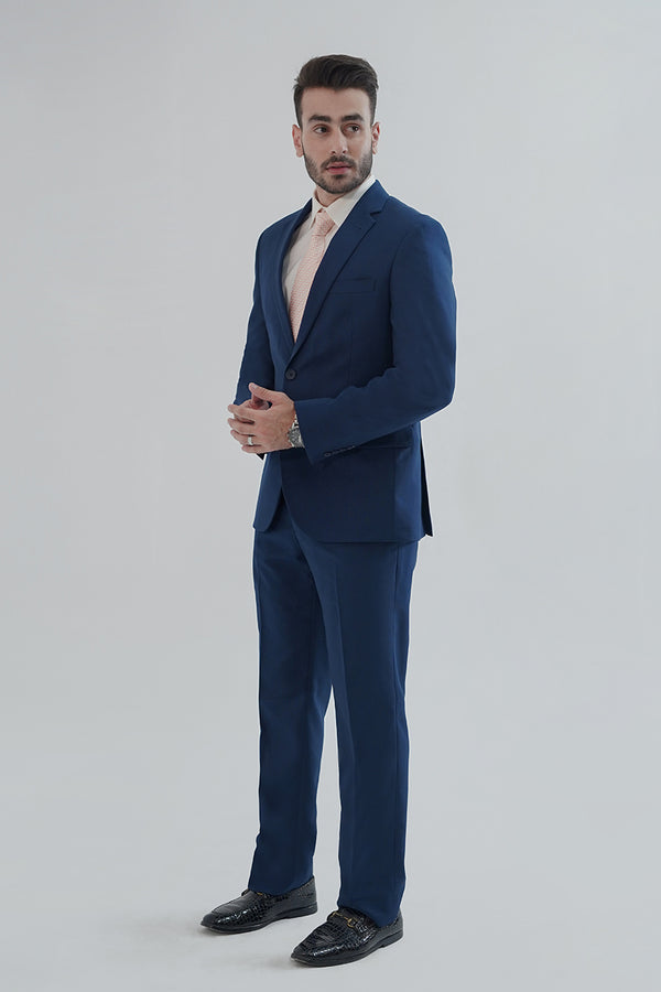 Elano Ocean Blue Plain 2-Piece Suit