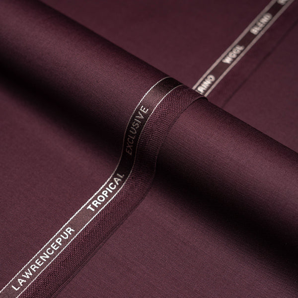 Maroon Plain , Wool Blend, Tropical Exclusive Suiting Fabric