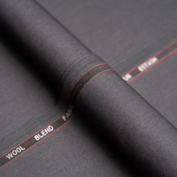 Grey Plain Wool Blend, Estash Suiting Fabric