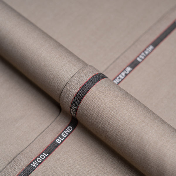 Medium Brown Plain Wool Blend, Estash Suiting Fabric