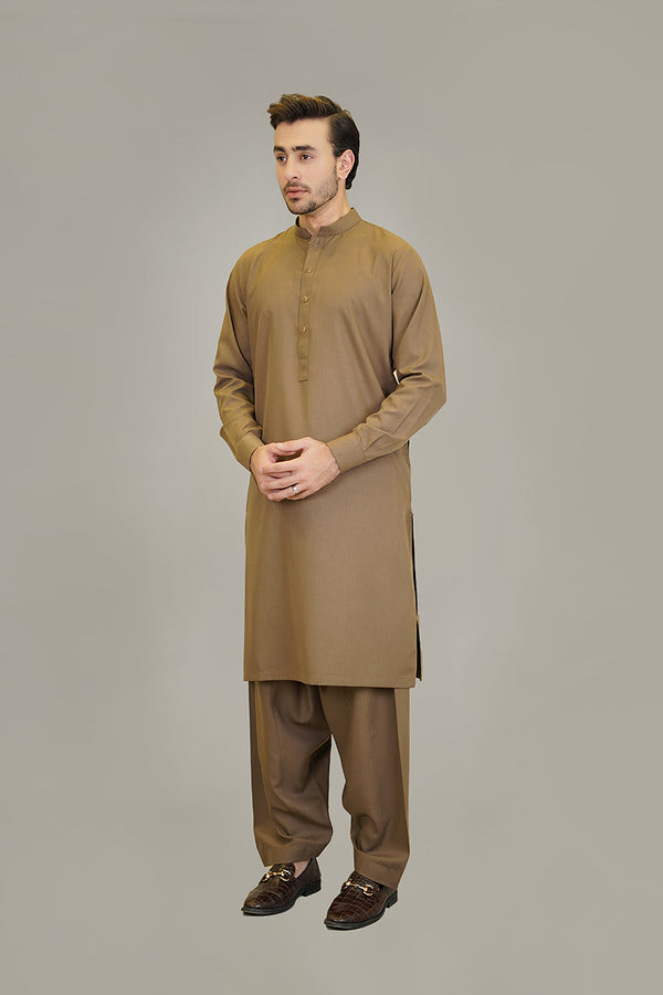 Shalwar Kameez - Baltoro Camal Brown Plain