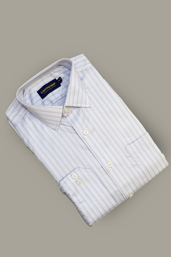 Formal Shirt - Supernova White & Grey Stripes