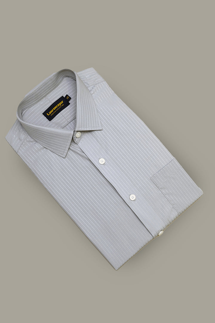 Grey Striped Formal Shirt - Office Wear Essential