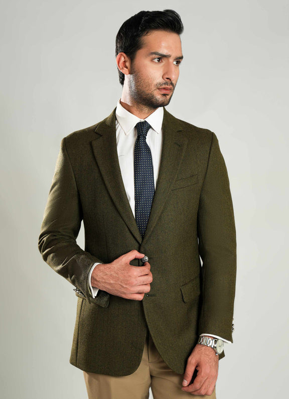 Cedar Herringbone Worsted Tweed Classic Blazer – Lawrencepur