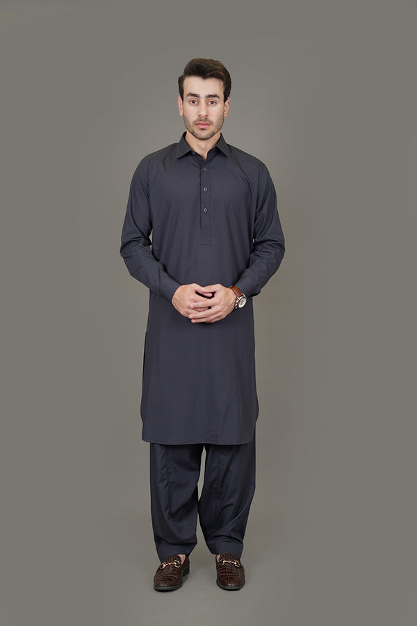Bluish Grey Plain Delta Wash N Wear Shalwar Kameez