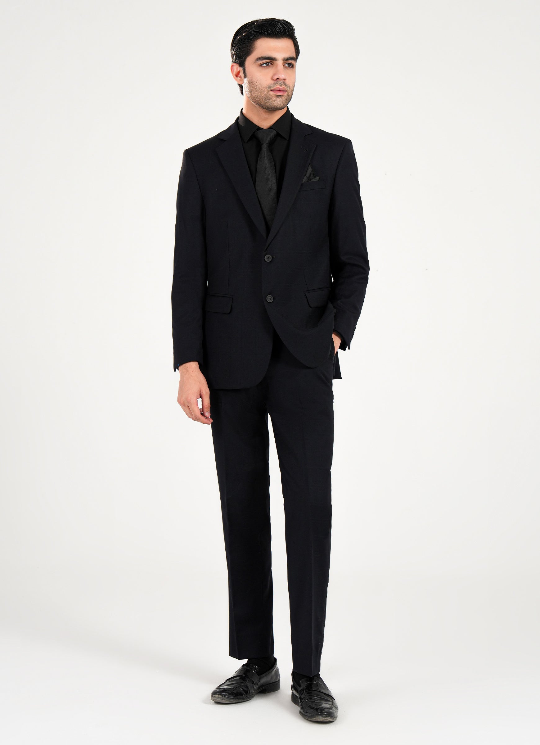 Navy Blue Checked Suit for Men - Super 100's – Lawrencepur