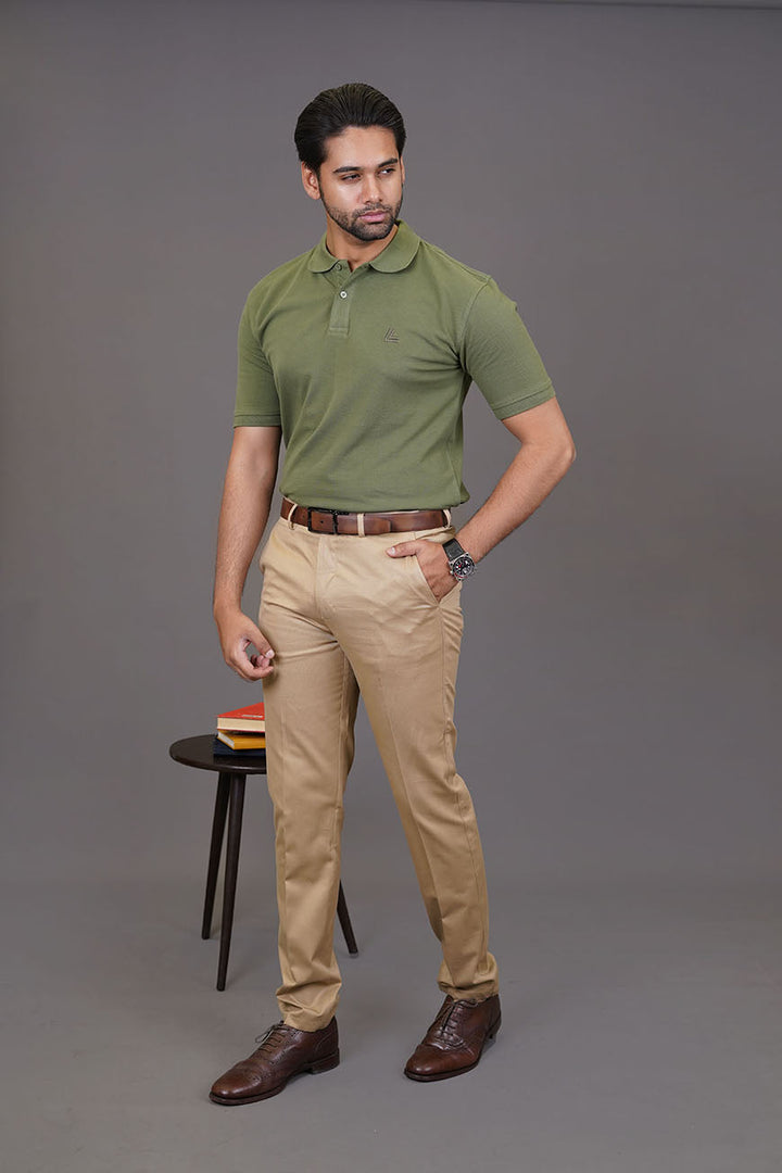 Olive Green Polo Shirt - Men's Casual Summer Wear