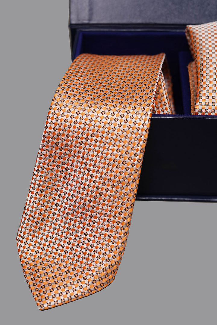 Pattern detail of rich silk tie and pocket square – multi-design 04-