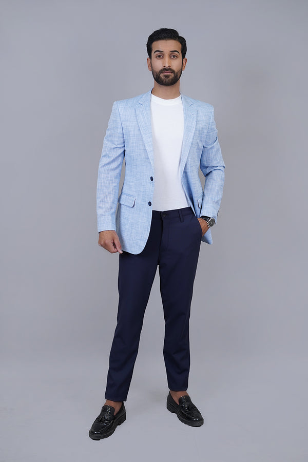 Light Blue Linen Blazer – Men’s Summer Formal Jacket