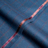 Windowpane Checks, Royal Blue, Wool Rich, Worsted Tweed Blazer Fabric