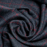 Window Checks Charcoal Grey, Wool Rich, Worsted Tweed Blazer Fabric