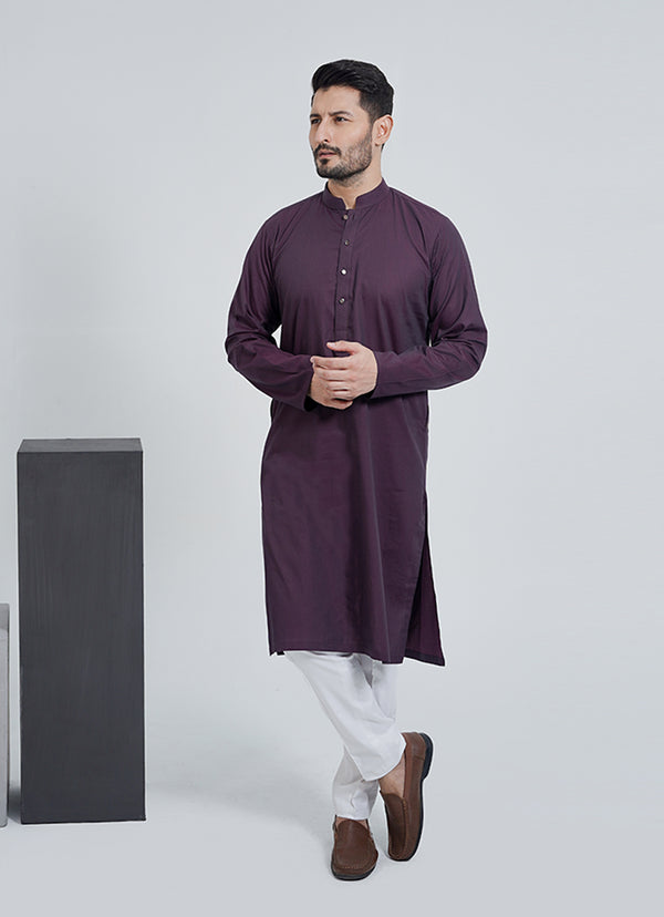 Kurta - Sensation Pima Cotton Wine Melange