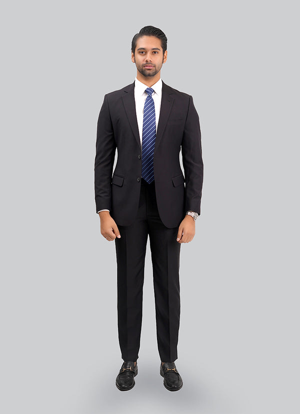 Black Plain 2-Piece Suit