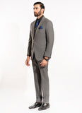 Stripes-Charcoal Grey, Wool Rich 3 Pc Suits
