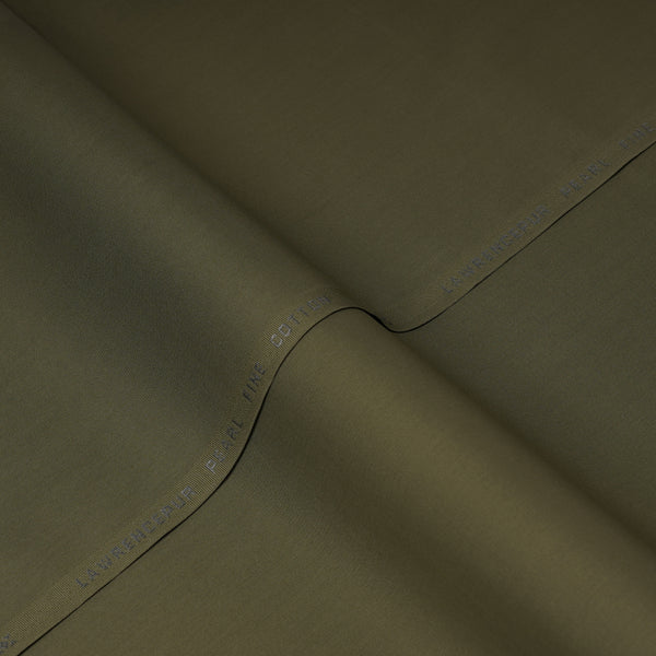 Plain Olive Green, Pearl Fine Cotton Shalwar Kameez Fabric